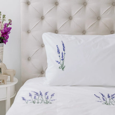 Luxury Lavender Bliss Embroidered Décor - The Linen House