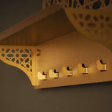 Luxury Metal Wall - Mounted Quran Shelf with Tasbih & Key Hooks - The Linen House