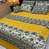 Luxury Mustard Floral 7Pc Bedspread Set - The Linen House