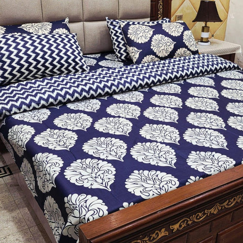 Luxury Navy Blue 7Pc Bedspread Set - The Linen House