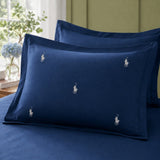 Luxury Navy Polo Embroidered bedding Set - The Linen House