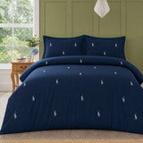 Luxury Navy Polo Embroidered bedding Set - The Linen House