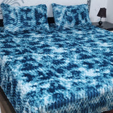 Luxury Ocean Blue Textured Plush Fleece Bedsheet - The Linen House