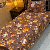 Luxury Orange Floral Print Print Bedsheet – Single Size (Pack of 2) - The Linen House
