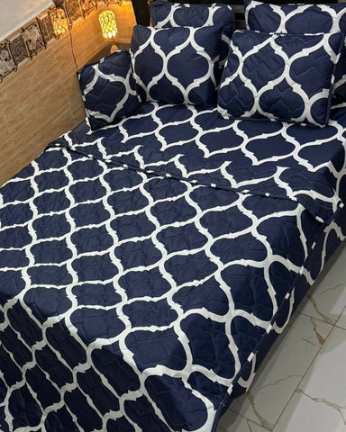 Luxury Pattern Printed Bedspread with Covers – 7 Pcs - The Linen House