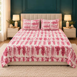 Luxury Pink & White Tie-Dye Fleece Bedsheet Set - The Linen House