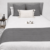 Luxury Pleated Bed Runner with 2 Matching Cushions - The Linen House