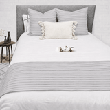 Luxury Pleated Bed Runner with 2 Matching Cushions - The Linen House