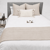 Luxury Pleated Bed Runner with 2 Matching Cushions - The Linen House