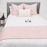 Luxury Pleated Bed Runner with 2 Matching Cushions - The Linen House