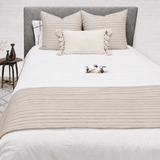 Luxury Pleated Bed Runner with 2 Matching Cushions