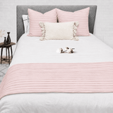 Luxury Pleated Bed Runner with 2 Matching Cushions