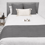 Luxury Pleated Bed Runner with 2 Matching Cushions