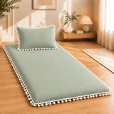 Luxury Pom Pom Lace Floor Mattress with Pillow Set - The Linen House
