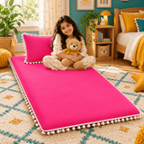 Luxury Pom Pom Lace Floor Mattress with Pillow Set - The Linen House