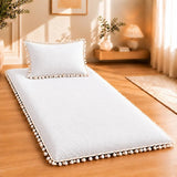 Luxury Pom Pom Lace Floor Mattress with Pillow Set - The Linen House