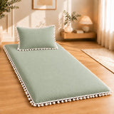 Luxury Pom Pom Lace Floor Mattress with Pillow Set - The Linen House