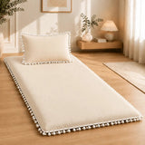Luxury Pom Pom Lace Floor Mattress with Pillow Set - The Linen House