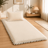 Luxury Pom Pom Lace Floor Mattress with Pillow Set - The Linen House