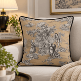 Luxury Print Cushion Cover with Black Piping - The Linen House
