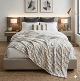 Luxury Reversible Faux Fur Throw Blanket – Grey & White Pattern - The Linen House