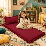 Luxury Ruffled Floor Mattress with Pillow - The Linen House