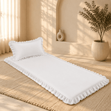 Luxury Ruffled Floor Mattress with Pillow - The Linen House