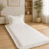 Luxury Ruffled Floor Mattress with Pillow - The Linen House