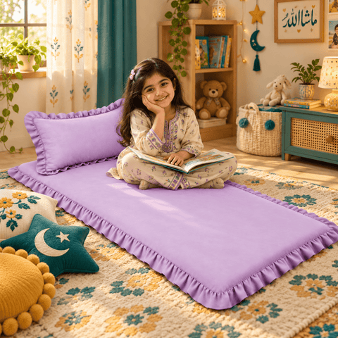 Luxury Ruffled Floor Mattress with Pillow - The Linen House