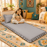Luxury Ruffled Floor Mattress with Pillow - The Linen House