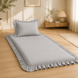 Luxury Ruffled Floor Mattress with Pillow - The Linen House