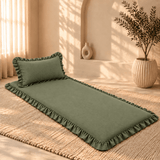 Luxury Ruffled Floor Mattress with Pillow - The Linen House