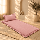 Luxury Ruffled Floor Mattress with Pillow - The Linen House