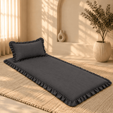 Luxury Ruffled Floor Mattress with Pillow - The Linen House