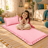 Luxury Ruffled Floor Mattress with Pillow - The Linen House