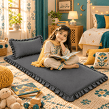 Luxury Ruffled Floor Mattress with Pillow - The Linen House