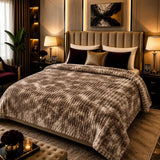 Luxury Taupe Fleece Blanket - The Linen House