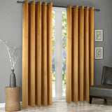 Luxury Velvet Curtains Pack of 2 – Mustard Yellow - The Linen House