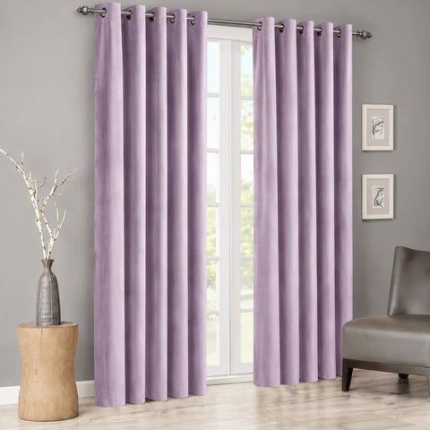 Luxury Velvet Curtains Pack of 2 – purple - The Linen House