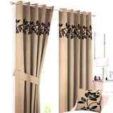 Luxury Velvet Floral Curtains – Lasercut Detailing for a Regal Look(pack of 2) - The Linen House