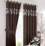 Luxury Velvet Floral Curtains – Lasercut Detailing for a Regal Look(pack of 2) - The Linen House