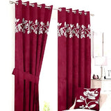 Luxury Velvet Floral Curtains – Lasercut Detailing for a Regal Look(pack of 2) - The Linen House