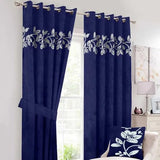 Luxury Velvet Floral Curtains – Lasercut Detailing for a Regal Look(pack of 2) - The Linen House