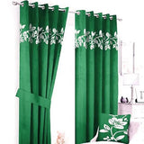 Luxury Velvet Floral Curtains – Lasercut Detailing for a Regal Look(pack of 2) - The Linen House