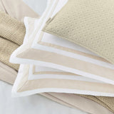 Luxury White Duvet Cover Set with Beige Border - The Linen House