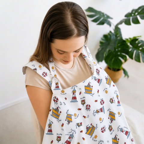 Lighthouse & Boats Nursing Apron