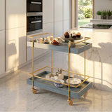 Trolley Table Grey with Gold