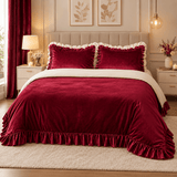 Maroon Velvet Duvet Cover Set - The Linen House