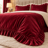 Maroon Velvet Duvet Cover Set - The Linen House