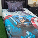 Marvel Captain America Blue Kids Bed Sheet - The Linen House